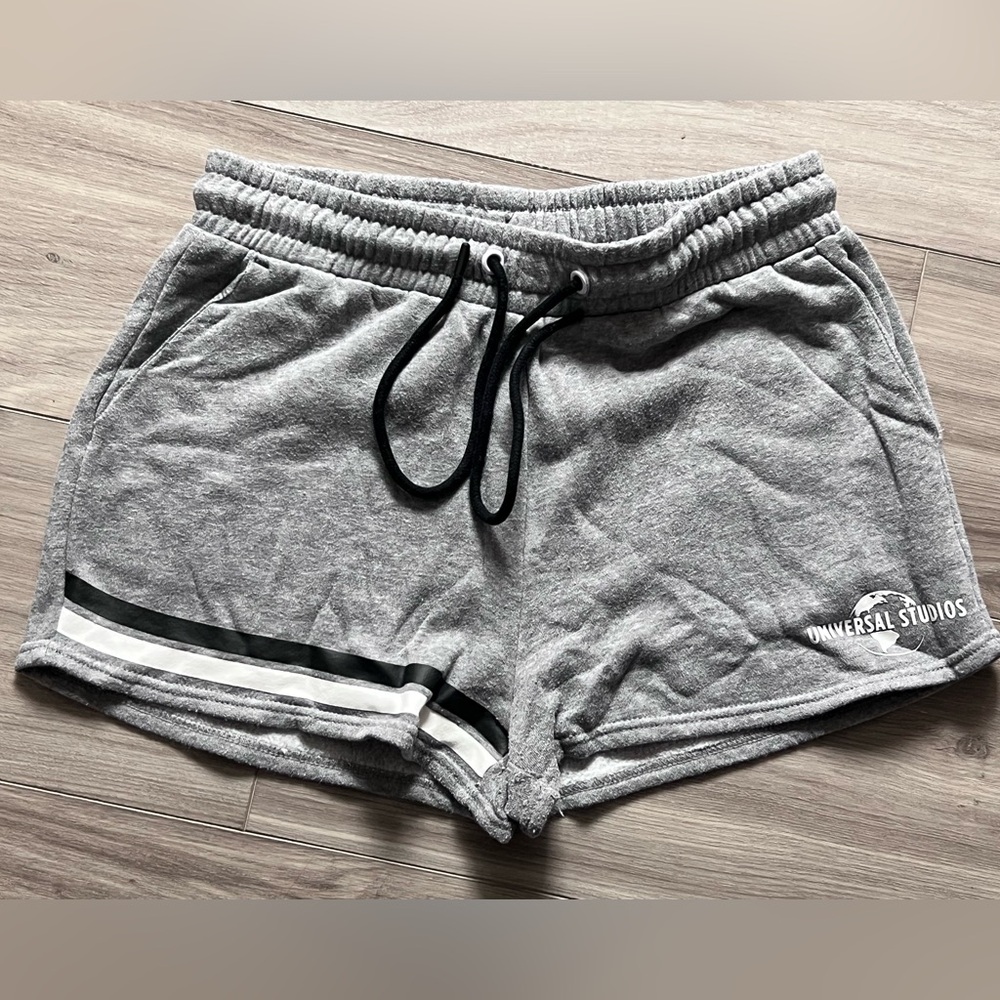 Universal Studios Gray Women's Shorts, Elastic Tie Waist, Size Small